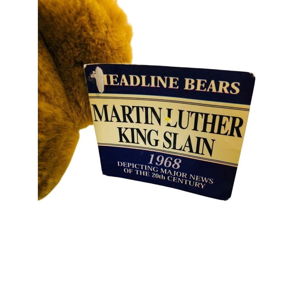 Nanco Toy Connection Headline Bears Martin Luther King Slain Plush Brown Medium - Picture 6 of 9